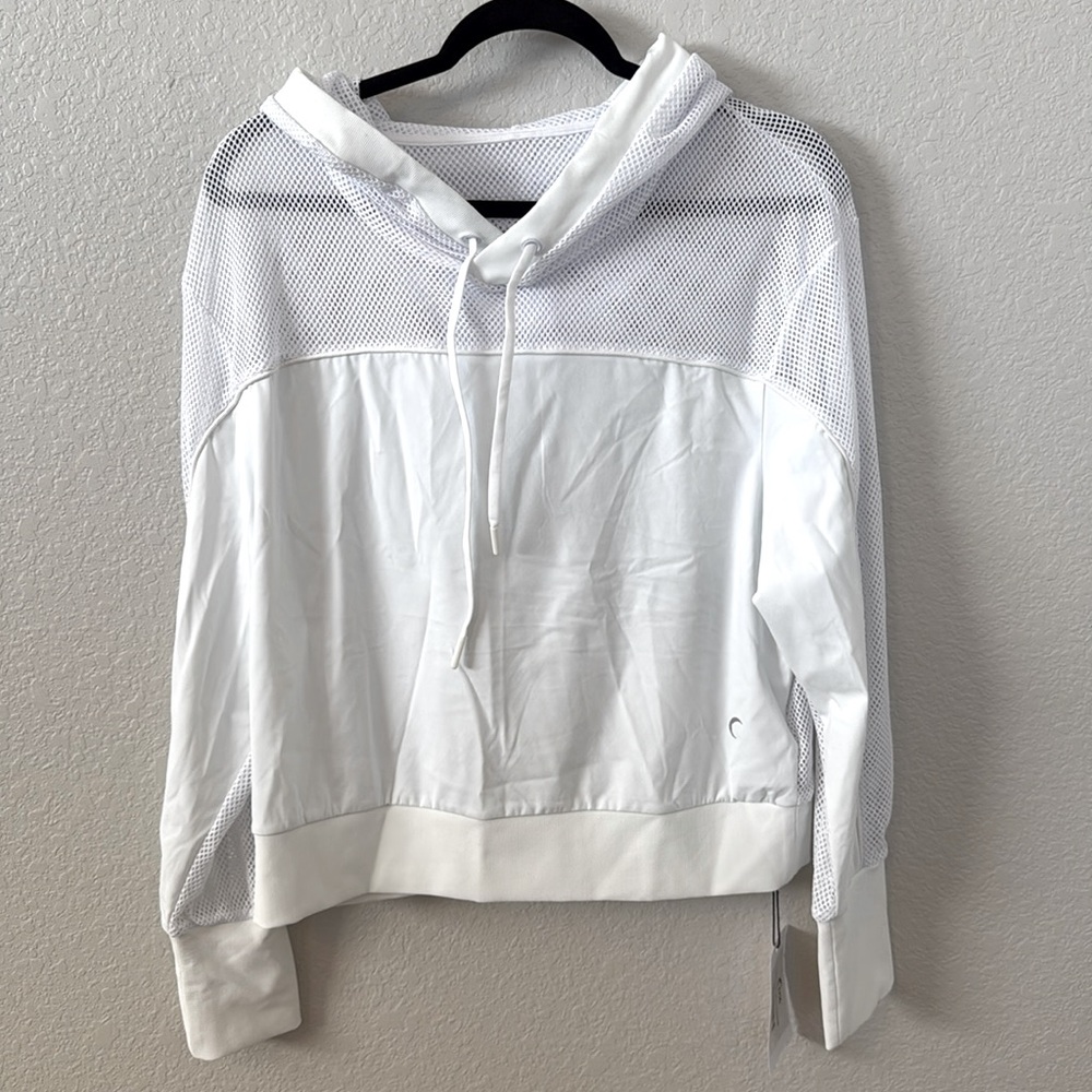 Zyia Women’s medium white mesh winner hoodie. Brand new with tags.